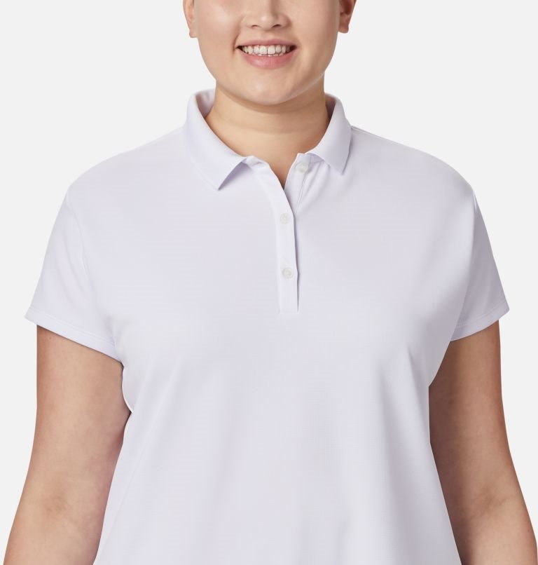 Women's Columbia PFG Innisfree Short Sleeve Polo Shirts White | Plus Size CA-C0831